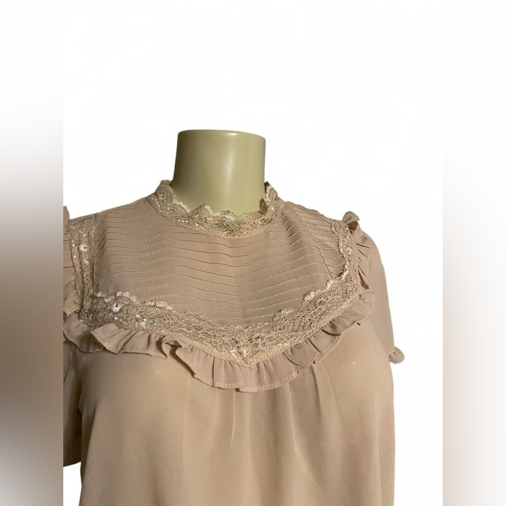 Forever 21 Beige Ruffle Blouse - Picture 2 of 3